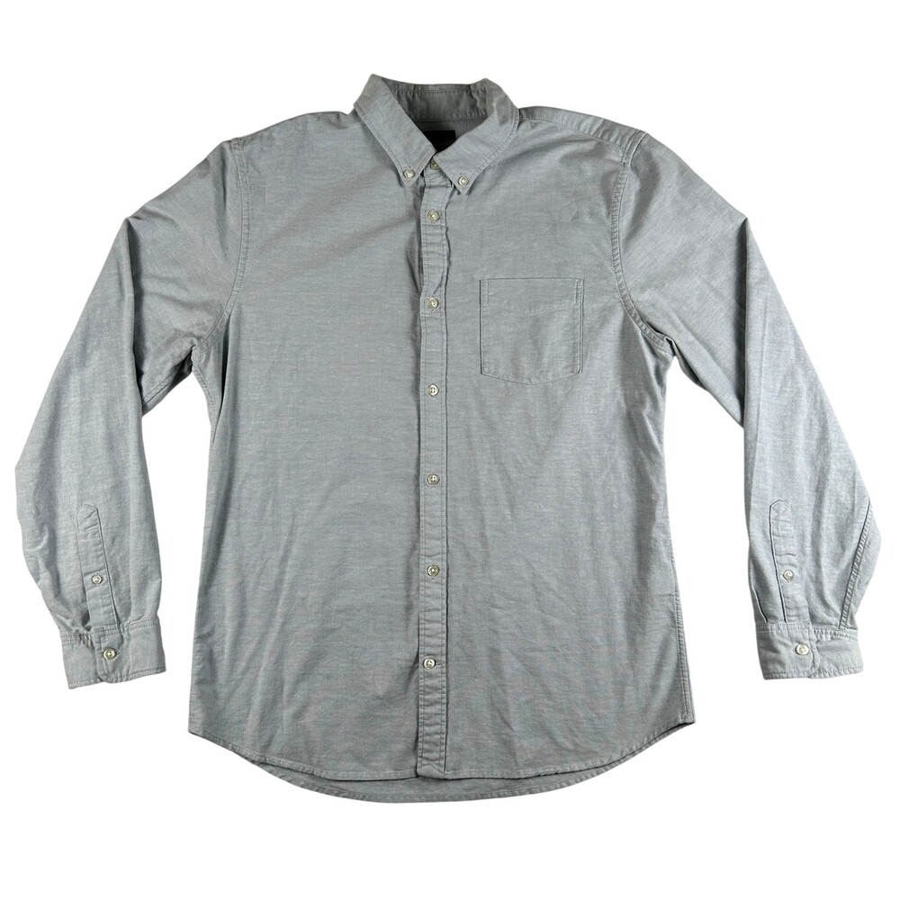 Gap Shirt Mens Large Light Blue Slim Fit Oxford Long Sleeve Button Front Stretch
